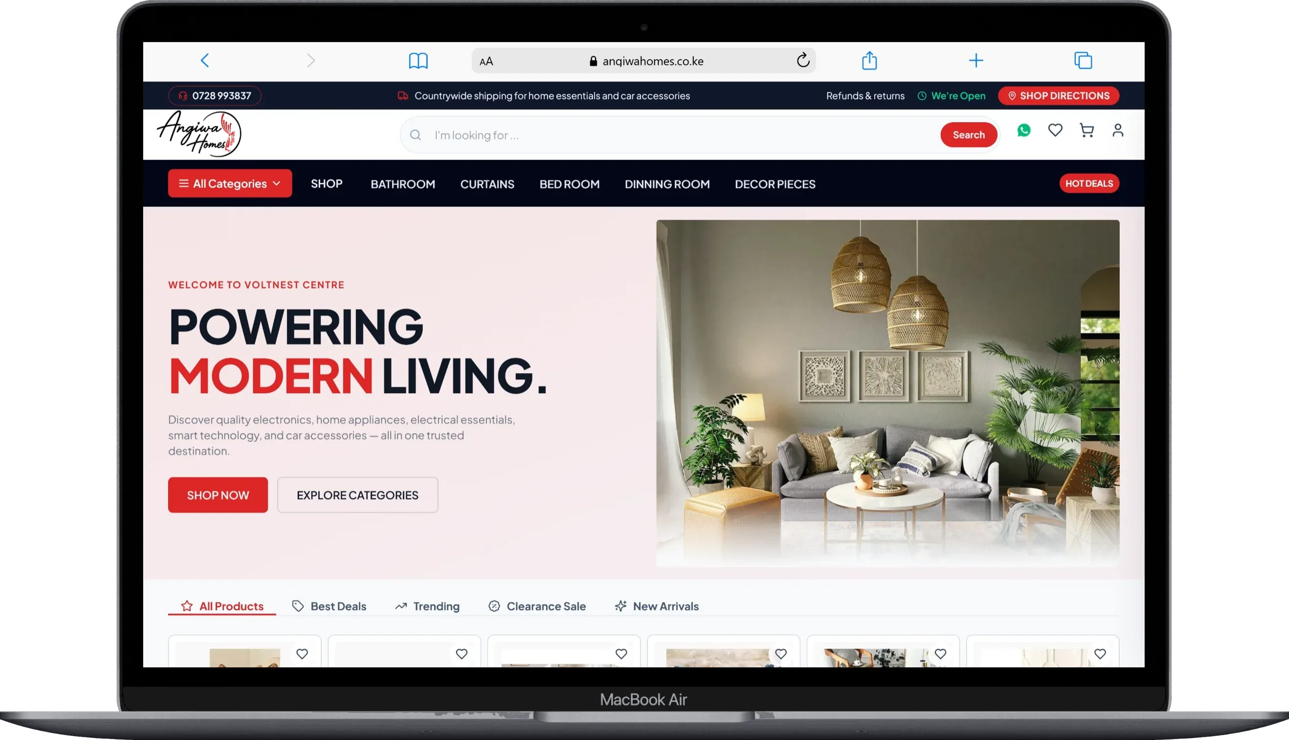 Angiwa Homes | Ecommerce Website