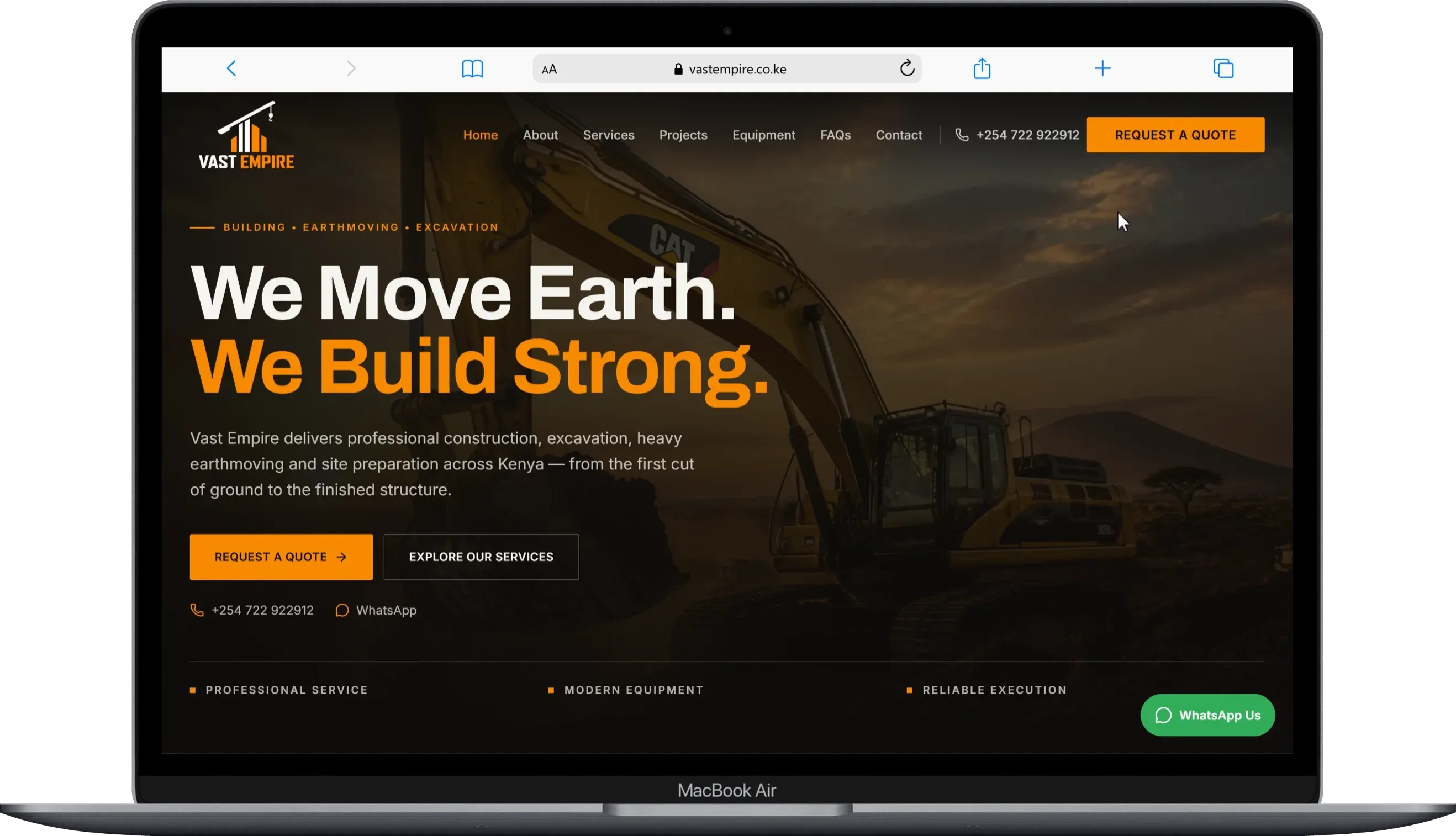 Vast Empire | Construction Company Website